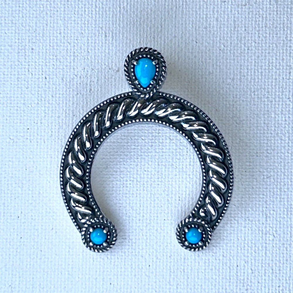 NWT Carolyn Pollack Sterling Silver Sleeping Beauty Turquoise Enhancer Pendant
